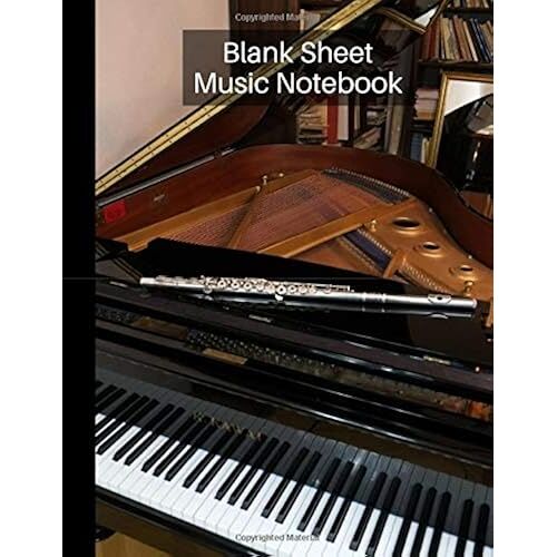 Blank Sheet Music Notebook: Music Manuscript Staff Paper For Musicians (100 Pages, 12 Staves Per Page)