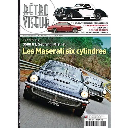 Retroviseur 321 De 2016 Delahaye 135m Coupe Dubos,Aston Martin V8 Volante,Simca 1200s Coupe Bertone,Maserati 3500 Gt,Sebring,Mistral,Ford Osi 20m Ts,Lagonda 3.0 Tickford,Surtees