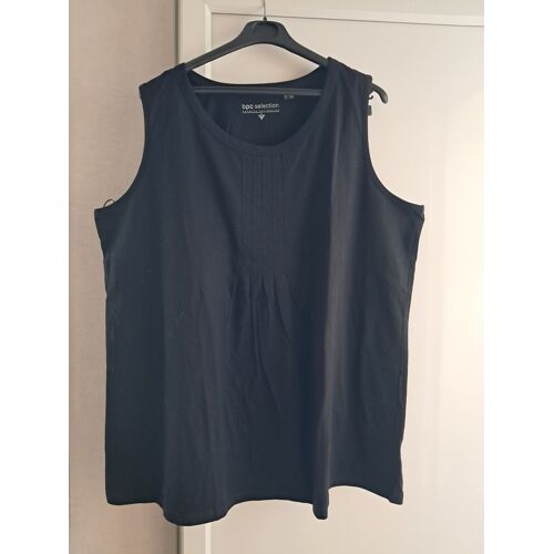 Tunique Neuve Taille 54-56 Noir Jeu De Pli Devant