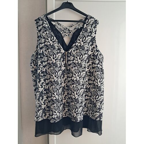 Tunique Taille 54 Noir Motif Blanc