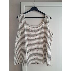 Débardeur Taille 50-52 Blanc Noir Motif Coeur