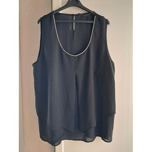 Tunique Neuve Taille 56 Noir Strass Au Col