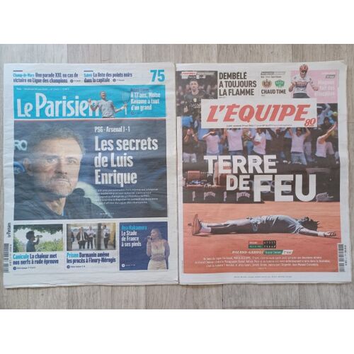 Rare. Psg Victoires 2025 Et 2026 Ligue Des Champions De Football. Ensemble Quotidiens Le Parisien + L'Equipe (Avec Suppléments) : 1 & 2 Juin 2025, 29, 30, 31 Mai & 1 Et 2 Juin 2026