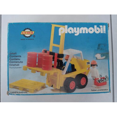 3506 PLAYMOBIL CHANTIER VINTAGE : Chariot Elévateur / Fenwick (KLICKY LYRA 1976)
