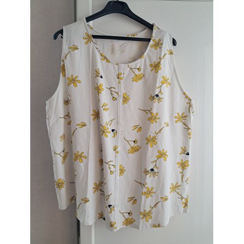 Débardeur Taille 54-56 Blanc Motif Fleur