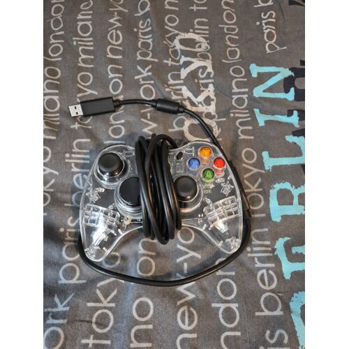 LOT DE 2 Manettes XBOX 360 AFTERGLOW PDP FILAIRE TRANSPARENTE LED