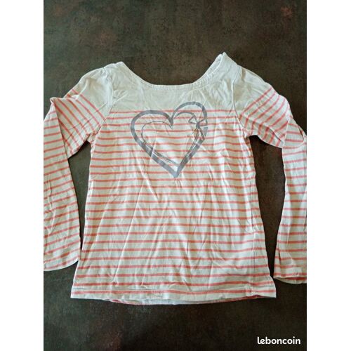 T Shirt Ml Beige Corail Fille 12 Ans Vert Baudet Très Bon État