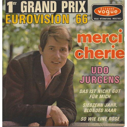 Udo Jurgens "1er Grand Prix Eurovision 66 - Merci Chérie" Vinyle 45 T 17 Cm - Ep - Vogue - 1966