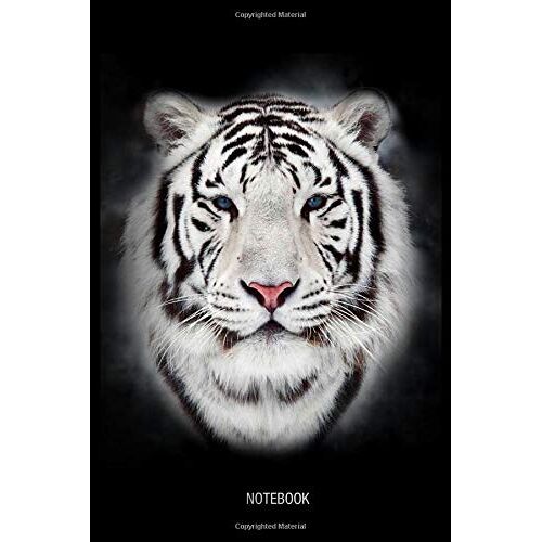 Awesome Printed White Wild Tiger Journal Graphic Notebook Souvenir Diary: 100 Blank Ruled Pages 6x9 Inch: Men's Women's Boys Girls Big Cat Leopard Tiger Fashion Graphic Design Journal Diary Notebook D