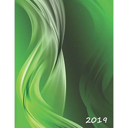 2019 Daily Hourly Planner: Large Calendar Notebook Abstract Green (Day Planners Top Designs)