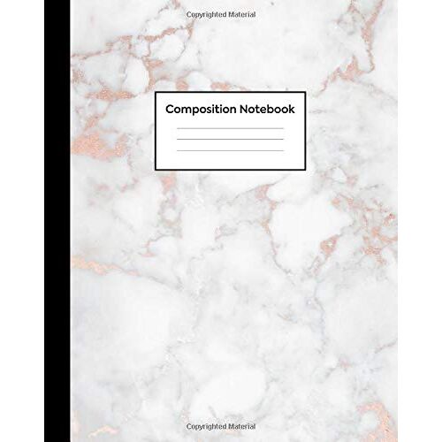 Composition Notebook: Wide Rule - Soft White Marble And Rose Gold Journal For Girls, Kids, School, Students And Teachers (Wide Ruled 8 X 10, 100 Pages)