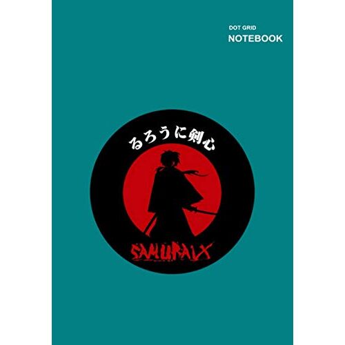 Bullet Journal Dotted Grid Sketchbook: Dot Grid, 110 Pages, B5, 7 X 10 Inches, Rurouni Kenshin Wandering Samurai Blue Notebook Cover.