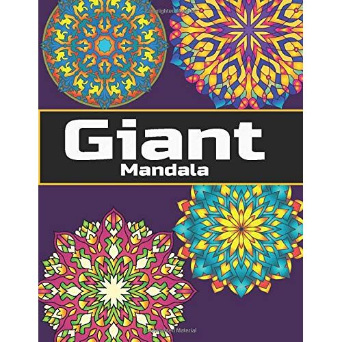 Giant Mandala Coloring: 20 Giant Mandala Coloring Book For Book For Adults And Teen : Mandala Coloring Journal Therapy Relaxation 8.5 X 11 Inch