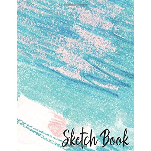 Sketch Book: An Artist's Notebook For Adults And Children For Drawing, Doodling, And Sketching - 8.5" X 11" - Blue And Pink Crayon Scribble