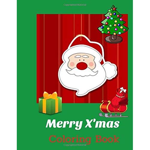 Merry Xmas: Christmas Coloring Book 50 Picture Pages For Children