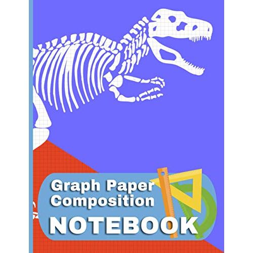 Graph Paper Notebook Tyrannosaurus Rex: Dinosaur Fossil Themed Quad Ruled - 4 Squares Per Inch - 8.5 By 11 - 150 Page Notebook