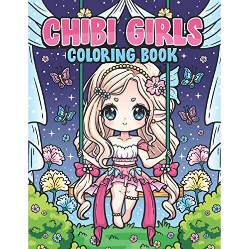 Chibi Girls Coloring Book: Kawaii Japanese Manga Drawings And Cute Anime Characters Coloring Page For Kids And Adults