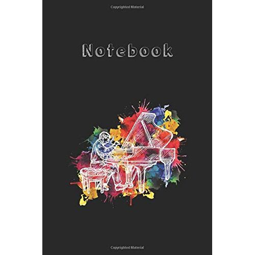Notebook: Piano Pianist Musician Gift Instrument A Medium Size 6'' X 9'' Cello Notebookwhite Paper Blank Journal With Black Cover 116 Pages For Men And Women