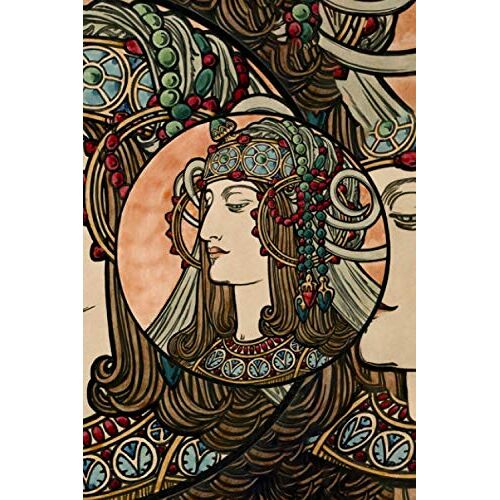 Alphonse Maria Mucha 4: Antique Remastered Journal For Lovers Of Art Noveau, 120 Pages 6 X 9 Inches Stained-Glass Lined Notebook