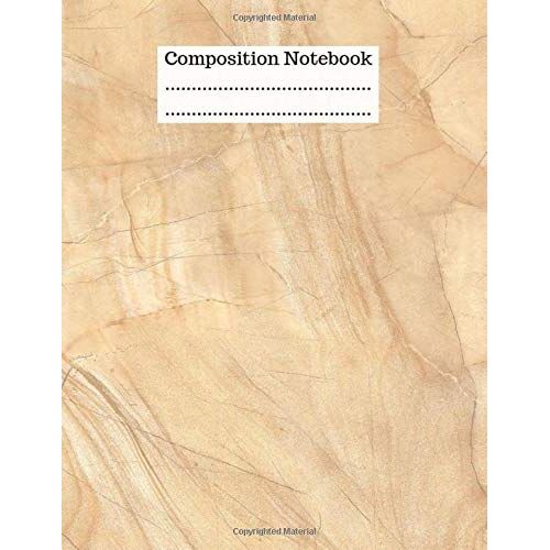 Composition Notebook: Marble Journal, Brown, Grey, White Rock Color College Ruled Pages Of Size 8.5 X 11 Inch.1 Subject Notebook For High And Middle School. Intended For Home, Work Or School Use - Mar