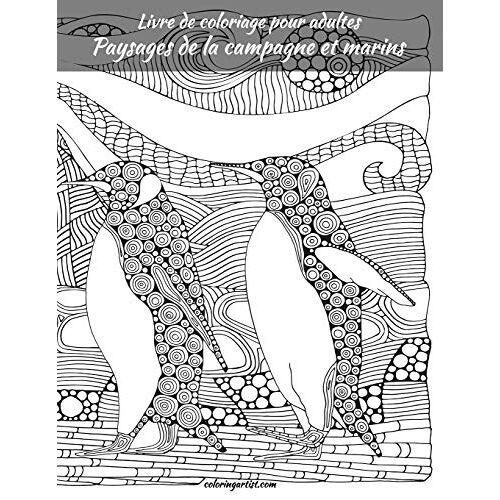 Livre De Coloriage Pour Adultes Paysages De La Campagne Et Marins