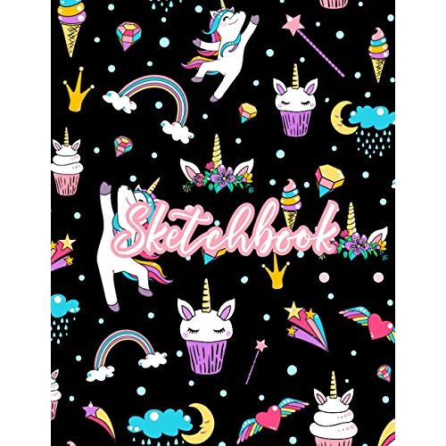 Sketchbook: Unicorn Kawaii Sketchbook / Notebook For Drawing Blank Journal Notepad To Draw, Doodle, Valentine's Day Unicorn Design Cute Gifts For Girls Boys & Women Men Draw Great Gift For All Occasio