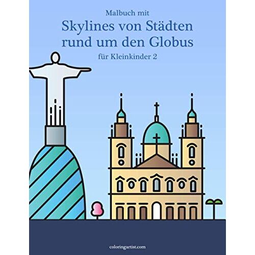 Malbuch Mit Skylines Von Staedten Rund Um Den Globus Fuer Kleinkinder 2