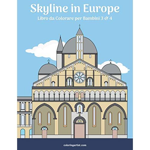 Skyline In Europe Libro Da Colorare Per Bambini 3 & 4