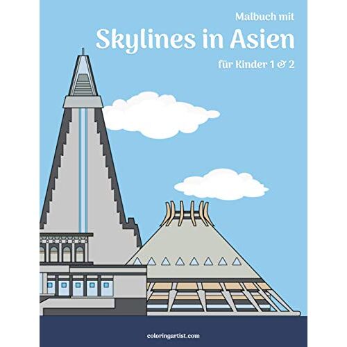 Malbuch Mit Skylines In Asien Fuer Kinder 1 & 2