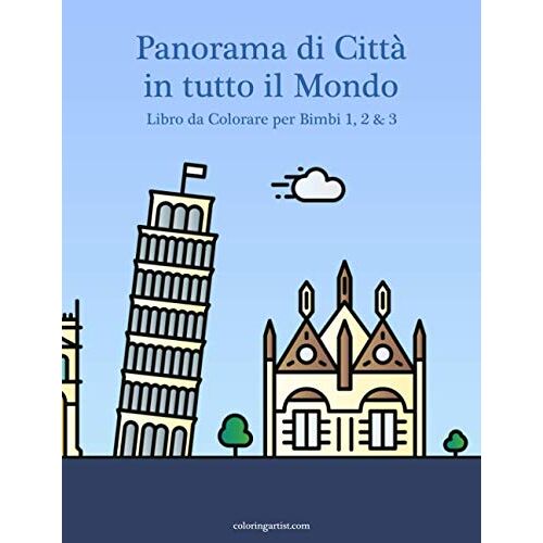 Panorama Di Città In Tutto Il Mondo Libro Da Colorare Per Bimbi 1, 2 & 3
