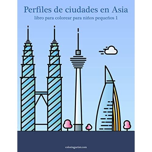 Perfiles De Ciudades En Asia Libro Para Colorear Para Niños Pequeños 1