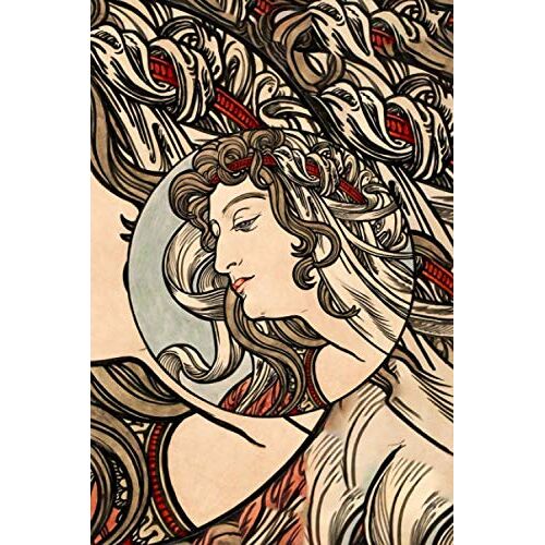 Alphonse Maria Mucha 5: Antique Remastered Journal For Lovers Of Art Noveau, 120 Pages 6 X 9 Inches Stained-Glass Lined Notebook