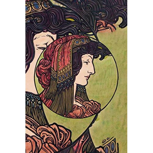 Alphonse Maria Mucha 6: Antique Remastered Journal For Lovers Of Art Noveau, 120 Pages 6 X 9 Inches Stained-Glass Lined Notebook