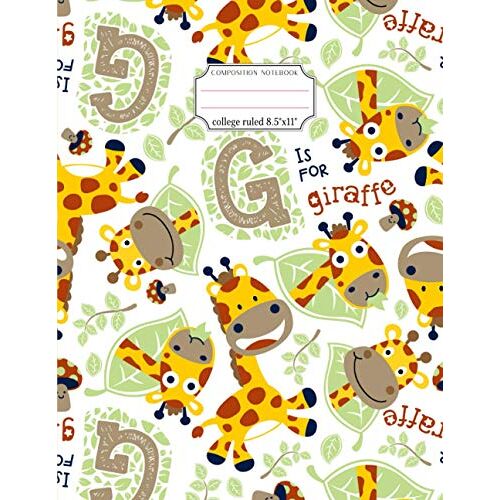 Composition Notebook College Ruled 8.5" X 11": Cute Giraffe Pattern. College Ruled 8,5" X 11", 100 Pages. For School And Writing Lover