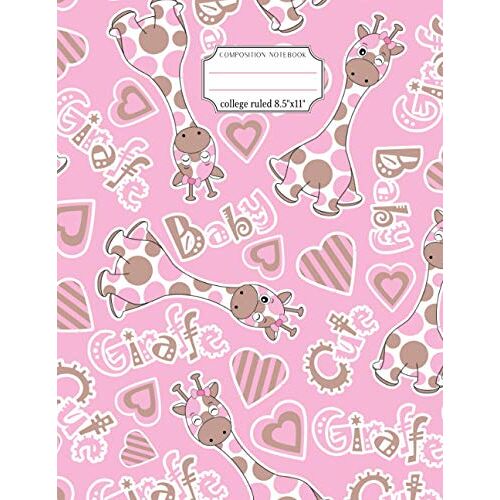 Composition Notebook College Ruled 8.5" X 11": Cute Giraffe Pattern. College Ruled 8,5" X 11", 100 Pages. For School And Writing Lover