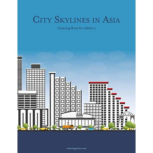City Skylines In Asia Coloring Book For Adults 2