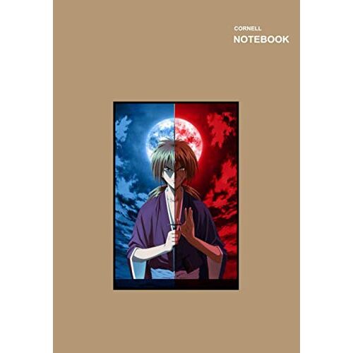 Cornell Note Filler Paper: Cornell Sketchbook, 110 Pages, Large (7 X 10 Inches), Rurouni Kenshin Wandering Samurai Unique Design Notebook Cover.