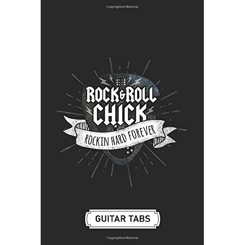 Blank Guitar Tab Notebook Journal | Soft Cover | 100 Pages | 6 X 9 Inches: Rock And Roll Chick Guitar Pick: Tablature Sheet Music Staff Manuscript Composition Paper