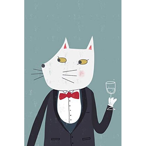 Notes: A Blank Sheet Music Notebook With Cute Cat Drinking Champagne Cover Art