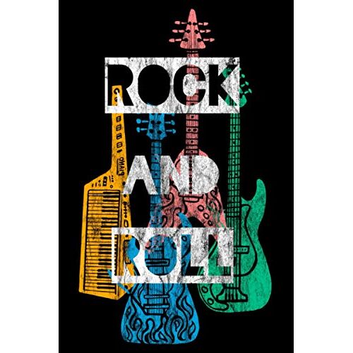 Rock & Roll Bunt Distressed Washed Rocker Konzert: Din A5 Doted Gepunktet 120 Seiten / 60 Blaetter Notizbuch Notizheft Notiz-Block Rock N 'roll Motive & Heavy Metal Geschenke