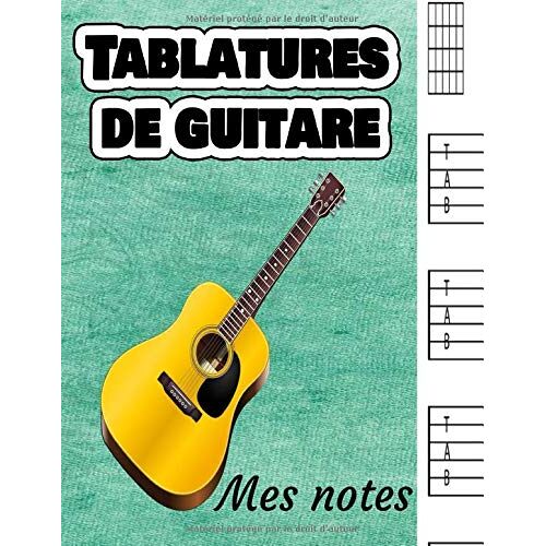 Tablatures De Guitare: Bloc Note De Guitare ,Relié Professionnellement Avec Une Page De Données Utilisateur Et Une Page De Notes, 7 Tablatures Par Page Et Un Ruban D'espace Réservé Noir Conception,Di