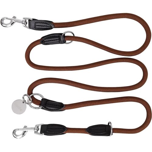 Laisse De Chien Réglable Laisse Réglable Laisse Multifonctionnelle Laisse Double Laisse De Chien Freestyle Laisse Bandouli Re Laisse De Couplage Marron