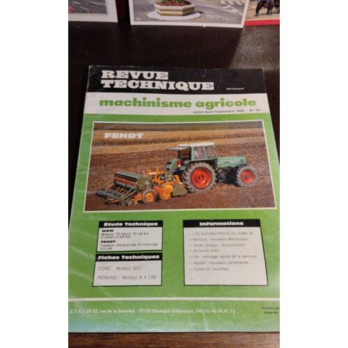 Revue Technique Machinisme Agricole Nº 65 Tracteur Fendt Types : Farmer 310-311-312 Ls Et Lsa