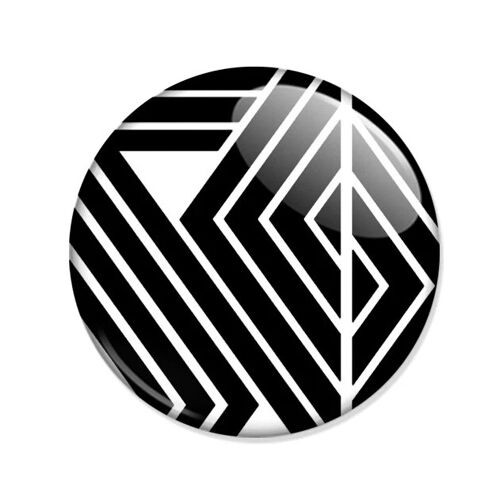 Badge Motifs Géométriques Noir Blanc Géométrique Graphic Graphique Pop Button Pins Ø2,5cm