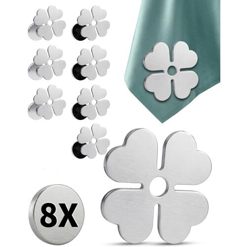 Pince Nappe Exterieur 8pc Résistants Attache Nappe Robustes Pour Toutes Les Tables Jardin, Balcon Et Intérieur - Env. 55g(Trèfle)
