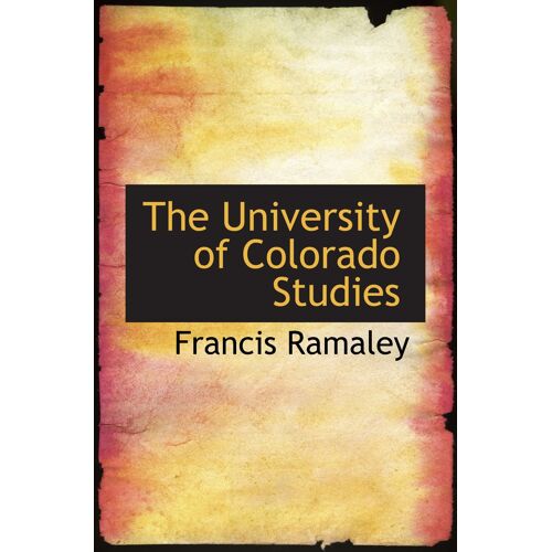 The University Of Colorado Studies