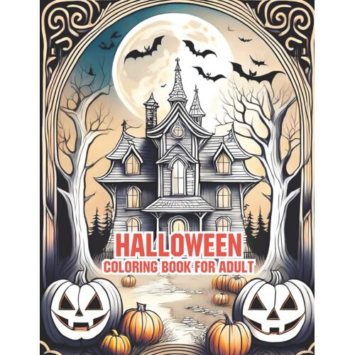 Spooky & Relaxing Halloween Coloring Book For Adults