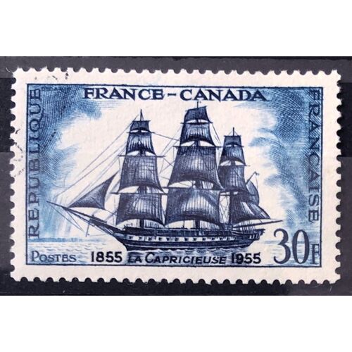 Centenaire Amitié France-Canada - La Capricieuse - 30f (Superbe N° 1035) Obl - France Année 1955 - Brn83 - N17477