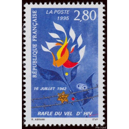 Commémoration De La Rafle Du Val D'Hiv" Du 16 Juillet 1942 Année 1995 N° 2965 Yvert Et Tellier Luxe