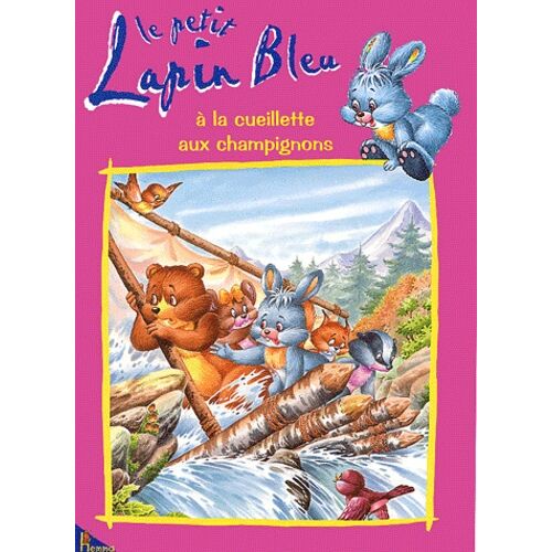 Le Petit Lapin Bleu À La Cueillette Aux Champignons